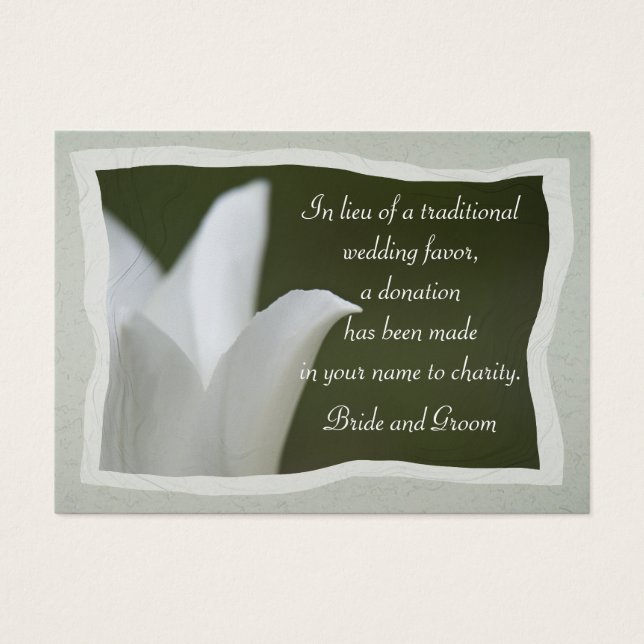 White Tulip Wedding Wohltätigkeit Fevor Card (Vorderseite)