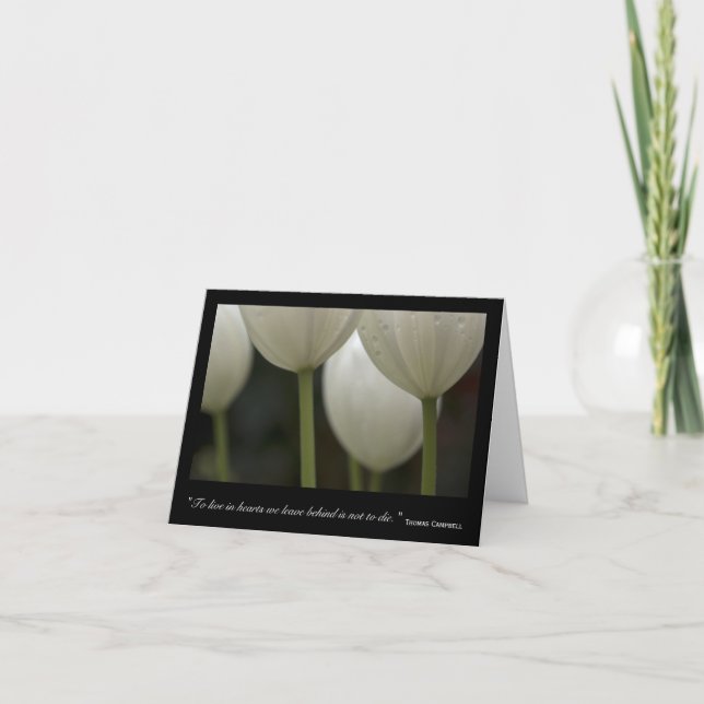 White Tulips Vielen Dank für Ihr Beileid Dankeskarte (Vorderseite)