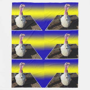 White Turkey Dimensional Popout Art, Fleecedecke