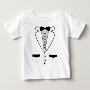 White Tuxedo Baby Shirt