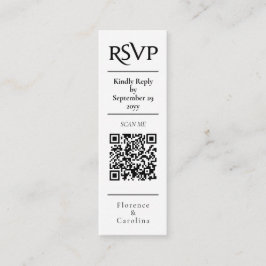 White UAWG QR Code Hochzeitkarte Mini Visitenkarte