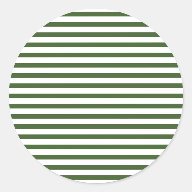 WHite und Green Modern Pinstripes Muster Runder Aufkleber (Vorderseite)