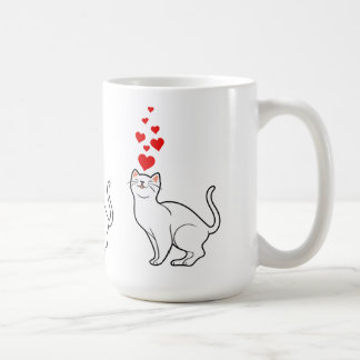 White und Heart for Cat Lovers Kaffeetasse