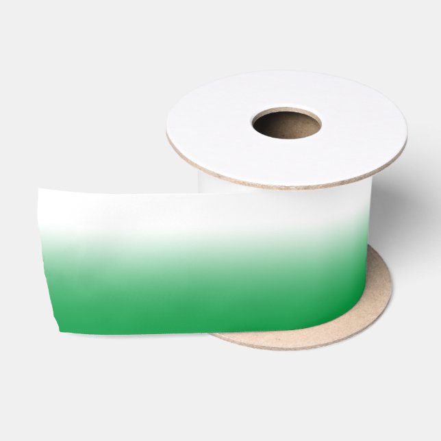 White und Kelly Green Ombre Satinband (Spule)