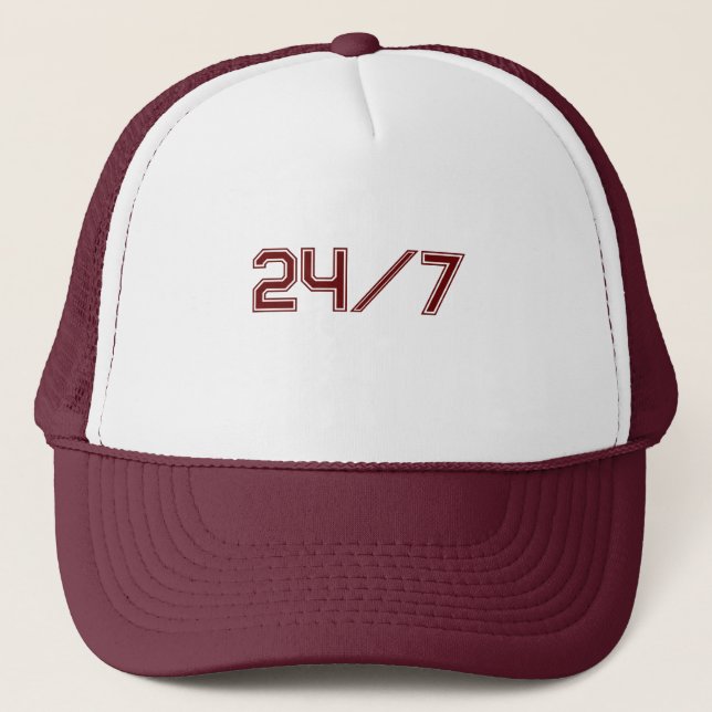 White und Maroon Hats Caps Baseball Trucker Truckerkappe (Vorderseite)