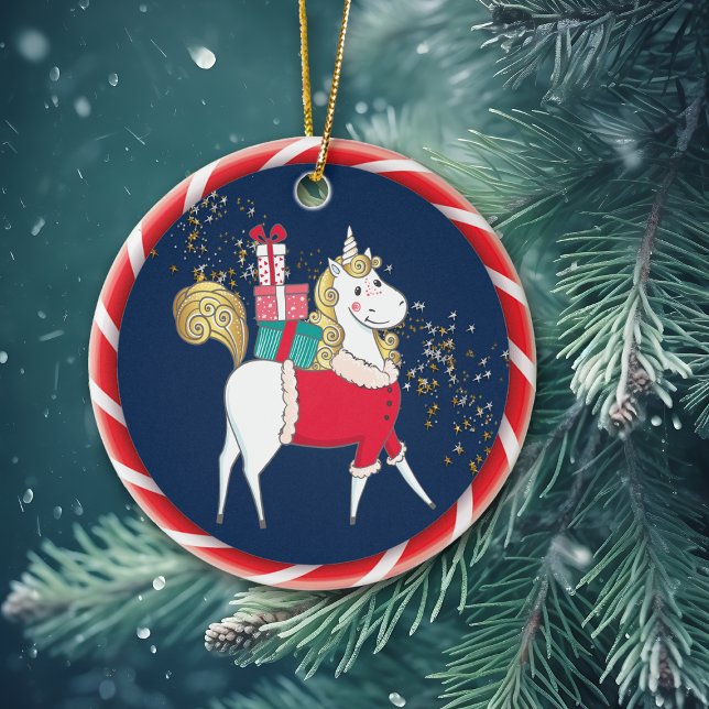 White Unicorn Bringgeschenke Keramik Ornament (Von Creator hochgeladen)