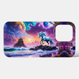 White Unicorn Fantasy Tropical Beach Case-Mate iPhone Hülle