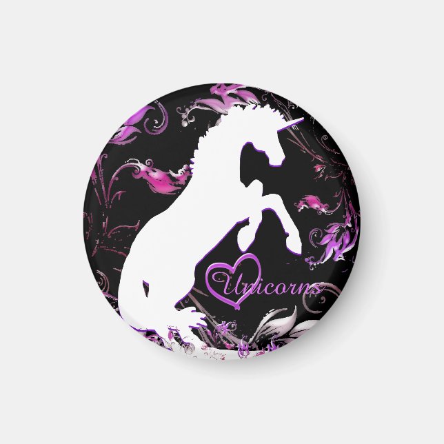 White Unicorn V (Farbenfroher Splash) Magnet (Vorne)