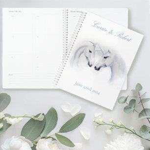 White Unicorns Liebe Couple Wedding Planer