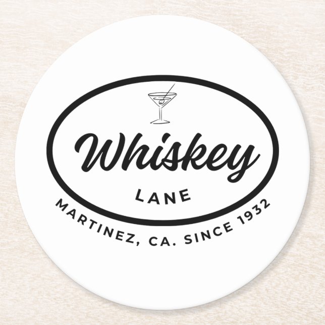 White Untersetzer Set für das Retro-Logo von Whisk (Vorderseite)