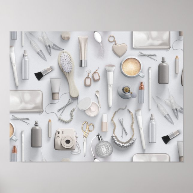White Vanity-Tabelle Poster (Vorne)
