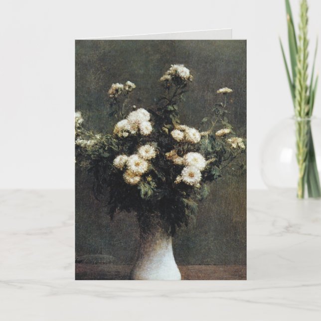 White Vase of Chrysanthemums, Henri Fantin Latour Karte (Vorderseite)