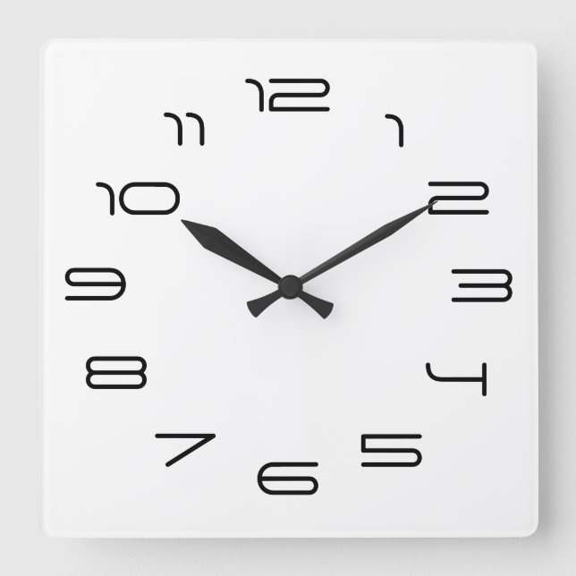 White Vereinfacity Quadratische Wanduhr (Vorderseite)