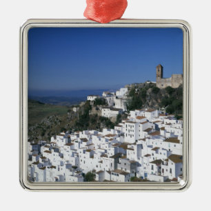 White Village Casares, Andalusien, Spanien 2 Silbernes Ornament