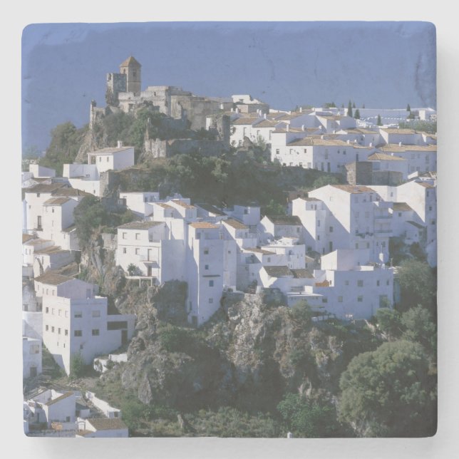 White Village Casares, Andalusien, Spanien Steinuntersetzer (Vorderseite)