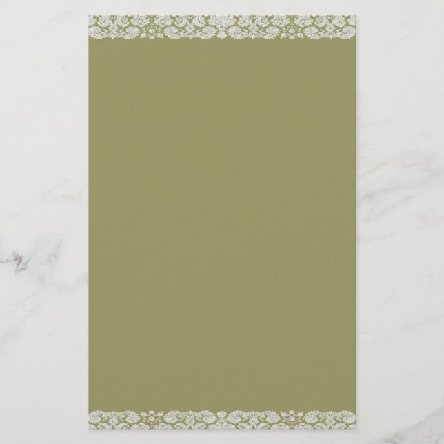 White Vintag Lace Avocado 100% Gerecycelt Paper Briefpapier (Vorderseite)