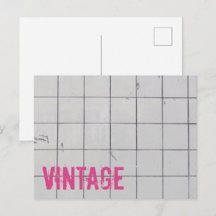 White Vintag Tiles 80er 70er 60er Retro verwendet  Feiertagspostkarte