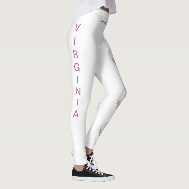White Virginia Flower Dogwood State Leggings (Droite)