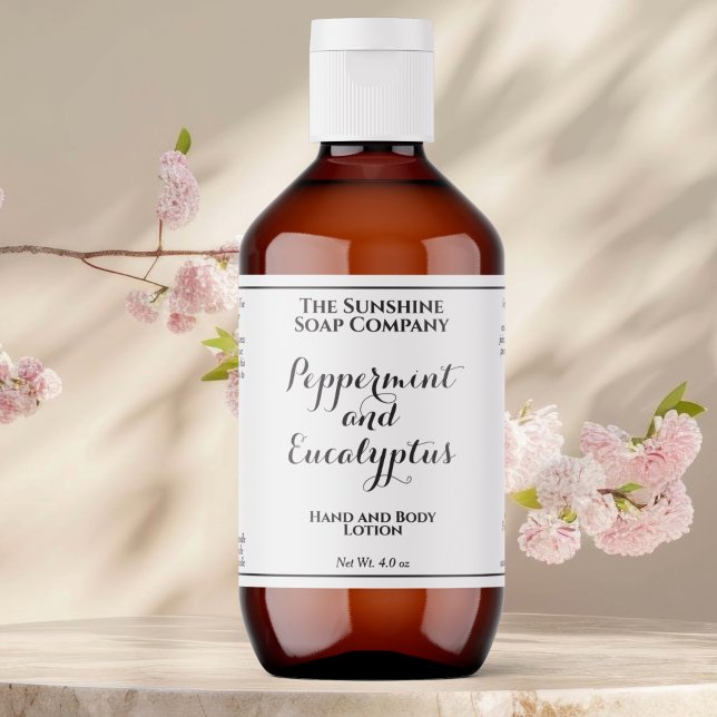 White w curly text cosmetics bottle label  (Von Creator hochgeladen)