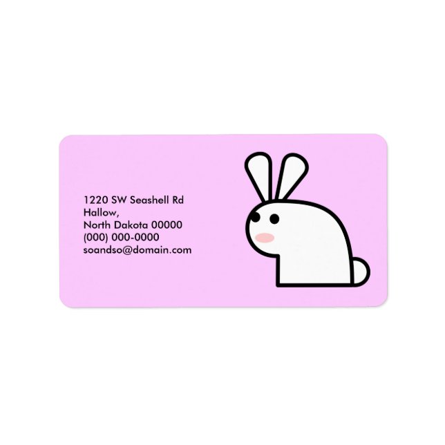 White Wabbit Address Label Adressaufkleber (Vorne)