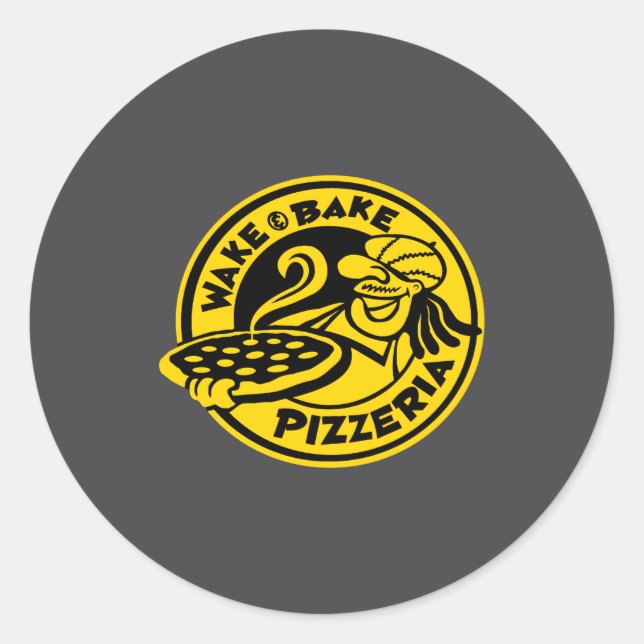 White Wake Bake Zza Logo  Runder Aufkleber (Vorderseite)