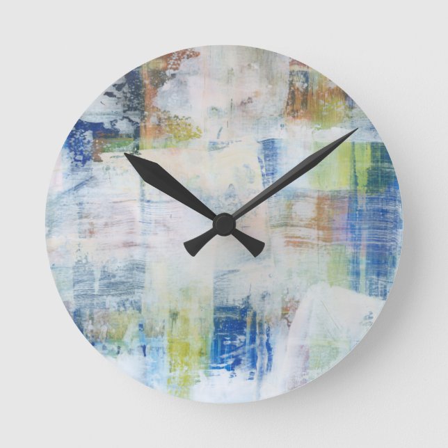 White Wash III Runde Wanduhr (Vorderseite)