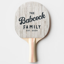 White Wash Wood Retro Family Name & Year Tischtennis Schläger