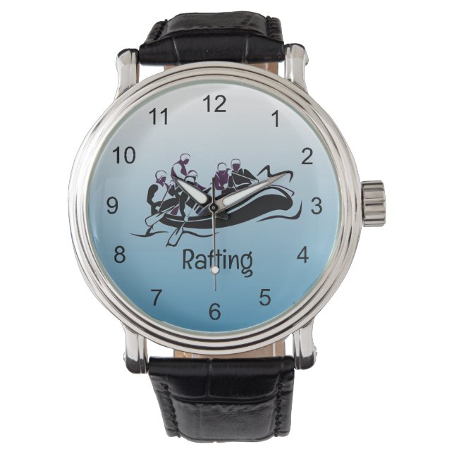 White Water Rafting Design Armbanduhr (Vorderseite)