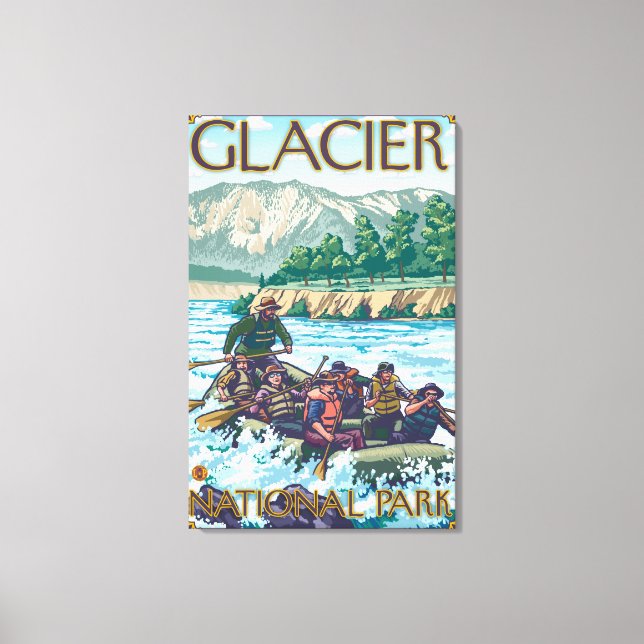 White Water Rafting - Glacier National Park, MT Leinwanddruck (Vorderseite)