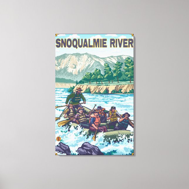 White Water Rafting - Snoqualmie River, Leinwanddruck (Vorderseite)