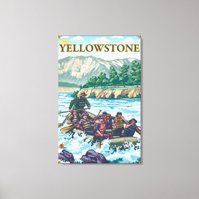 White Water Rafting - West Yellowstone, Montana Leinwanddruck (Vorderseite)