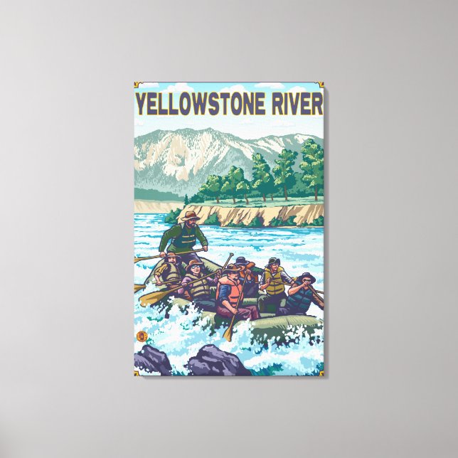White Water Rafting - Yellowstone River, Montana Leinwanddruck (Vorderseite)