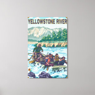White Water Rafting - Yellowstone River, Montana Leinwanddruck