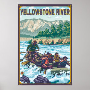 White Water Rafting - Yellowstone River, Montana Poster