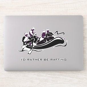 White Water River Rafting Design Contour Sticker
