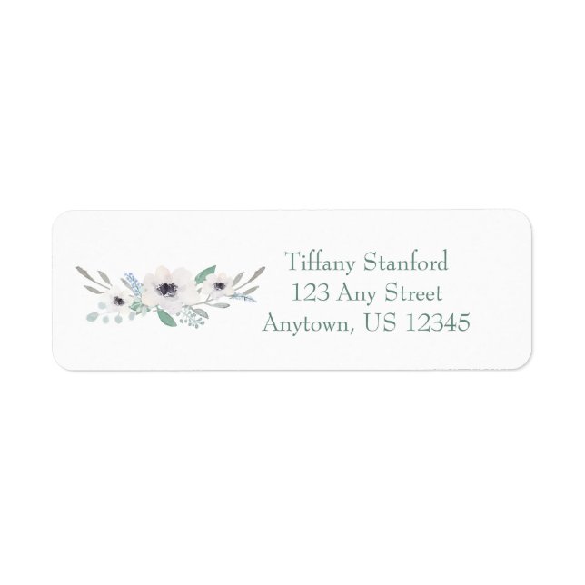 White Watercolor Bouquet | PERSONALISIERT (Vorne)