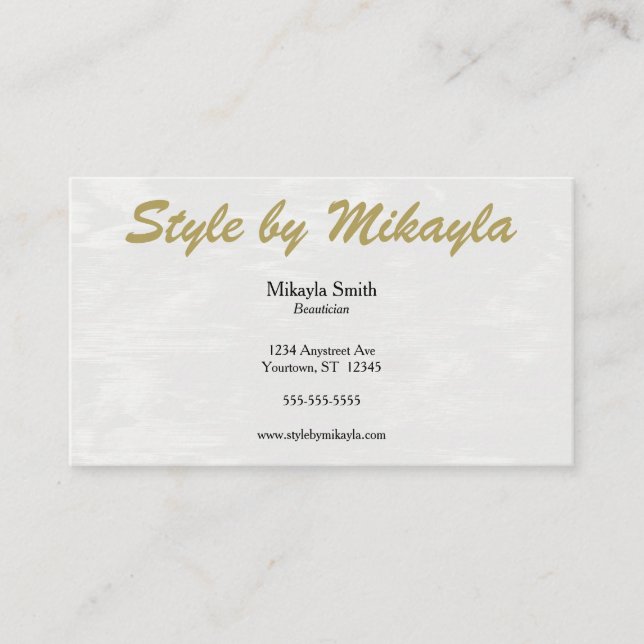 White Wave Gold on Gray Stylist Fashion Adaptable Visitenkarte (Vorderseite)
