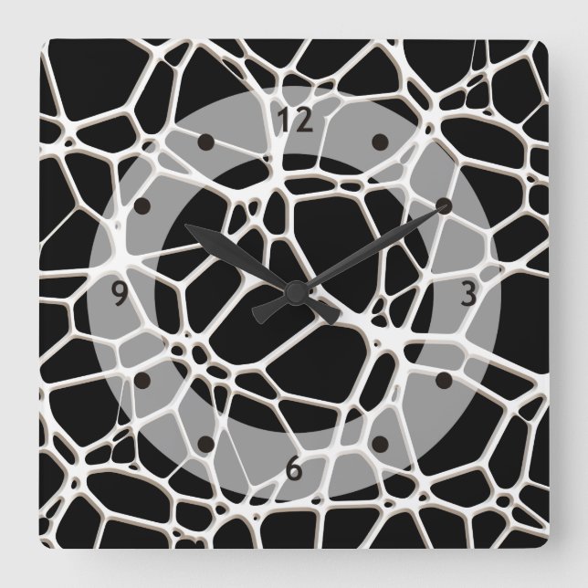 White Web Texture + Ihr Bachgr. Ideen Quadratische Wanduhr (Vorderseite)