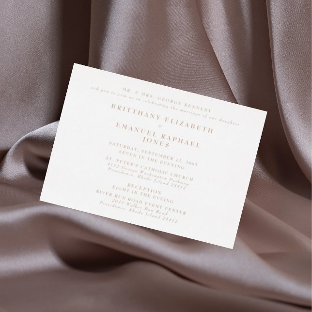 White Wedding 2 Venues Rose Gold Foil Einladung (Von Creator hochgeladen)