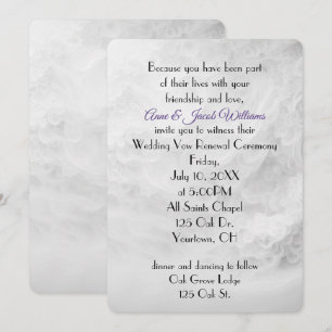 White Wedding Abstrakt Vow Renewal Einladung
