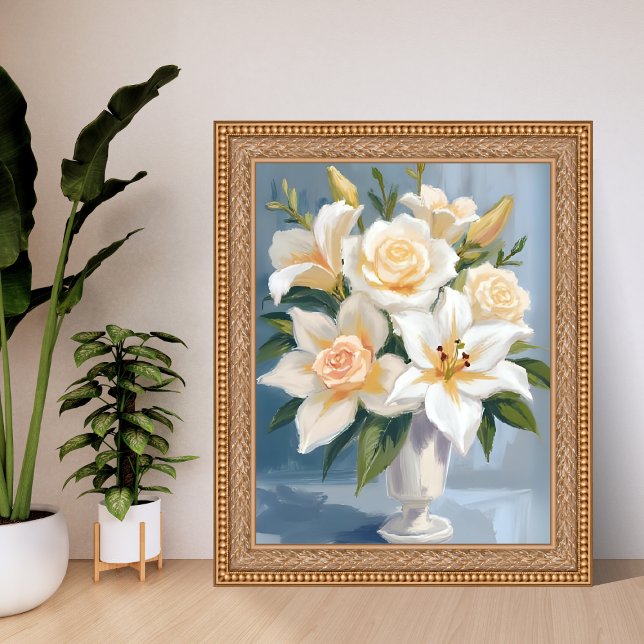 White Wedding Bouquet Floral Watercolor Poster (Von Creator hochgeladen)