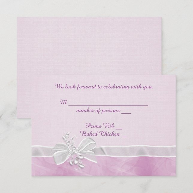 White Wedding Bow UAWG Einladung (Vorne/Hinten)