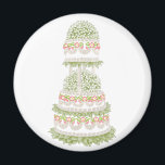 White Wedding Cake Magnet<br><div class="desc">Vollständig anpassbarer Magnet mit einem Hochzeitskuchen. Legen Sie Ihre Namen und Informationen dazu mit unserem kostenlosen Anpassungstool.</div>