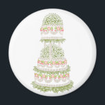 White Wedding Cake Magnet<br><div class="desc">Vollständig anpassbarer Magnet mit einem Hochzeitskuchen. Legen Sie Ihre Namen und Informationen dazu mit unserem kostenlosen Anpassungstool.</div>