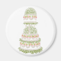 White Wedding Cake Magnet