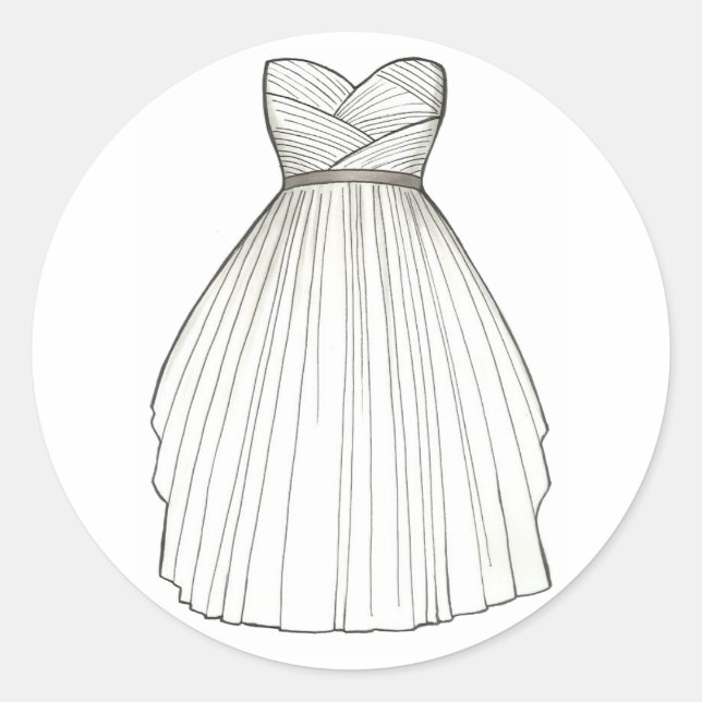 White Wedding Dress Bride Bridal Gown Stickers (Vorderseite)