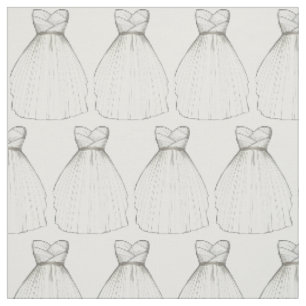 White Wedding Dress Gown Bride Brautparty Stoff