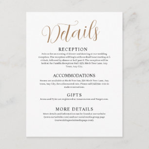 White Wedding Enclosure Card Begleitkarte