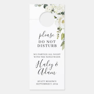 White Wedding Floral Guest Hotel Door Hanger Türanhänger