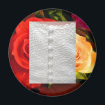 White Wedding Gown Red Yellow Roses Magnet<br><div class="desc">Der Rücken eines wunderschönen Hochzeitsgown ist immer ein schöner Hintergrund für Hochzeitsmagnete!</div>
